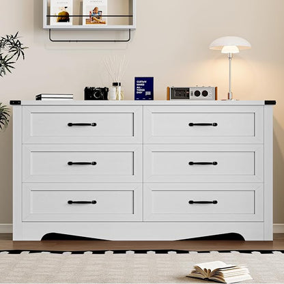6-Drawer Dresser for Bedroom, Modern Wooden Chest of Drawers - Image 3