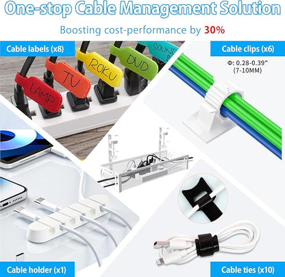 No Drill Under Desk Cable Management Tray, SONATURE 15.7" Cord Organizer - Image 7