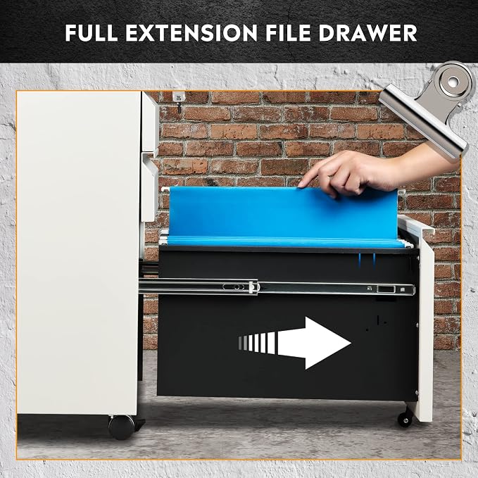DEVAISE 3-Drawer Mobile File Cabinet, Assembled Except Casters, Fits - Image 4