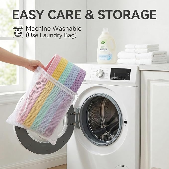 JMvicyroam 115L Extra Large Machine Washable Cotton Rope Blanket Basket | - Image 5