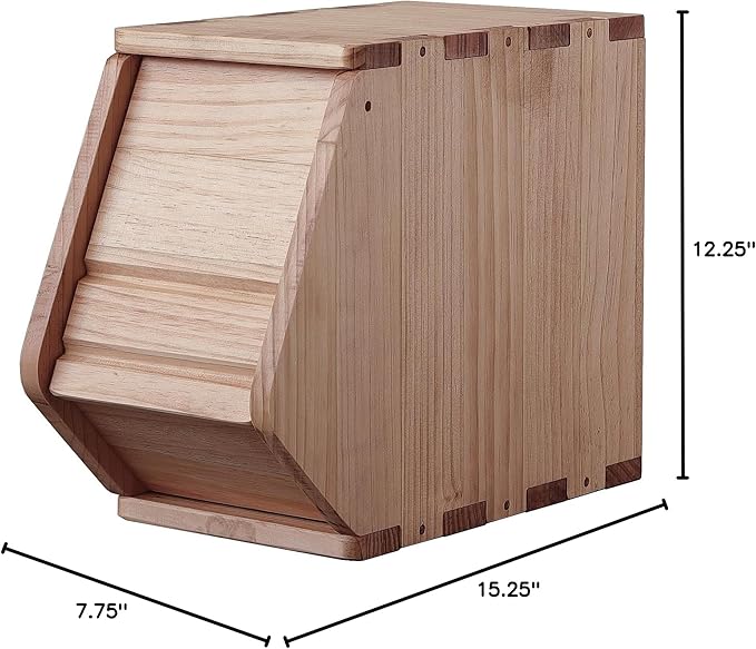 Stackable Solid Wood Storage Chest, Hall Entryway Cabinet, Bins - Image 6