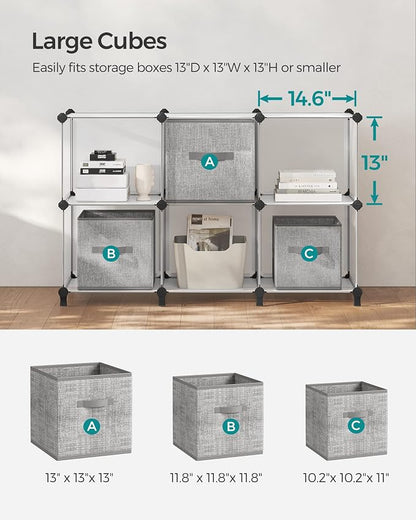 SONGMICS 6 Cube Storage Organizer, Modular Bookshelf, DIY Closet Organizers and - Image 5