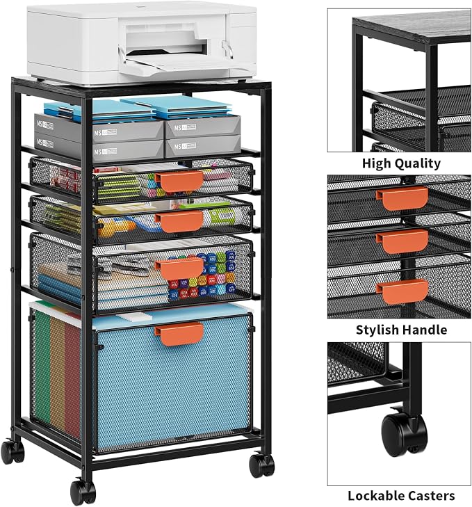Marbrasse Rolling File Cart - Image 5