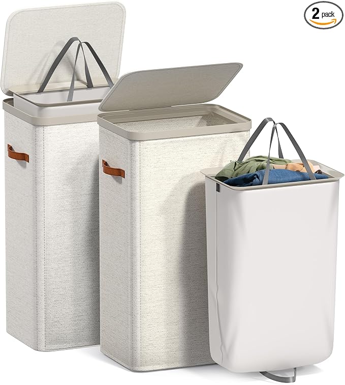 Sorbus Laundry Hamper with Lid – Collapsible Fabric Laundry Basket with Handles by Sorbus