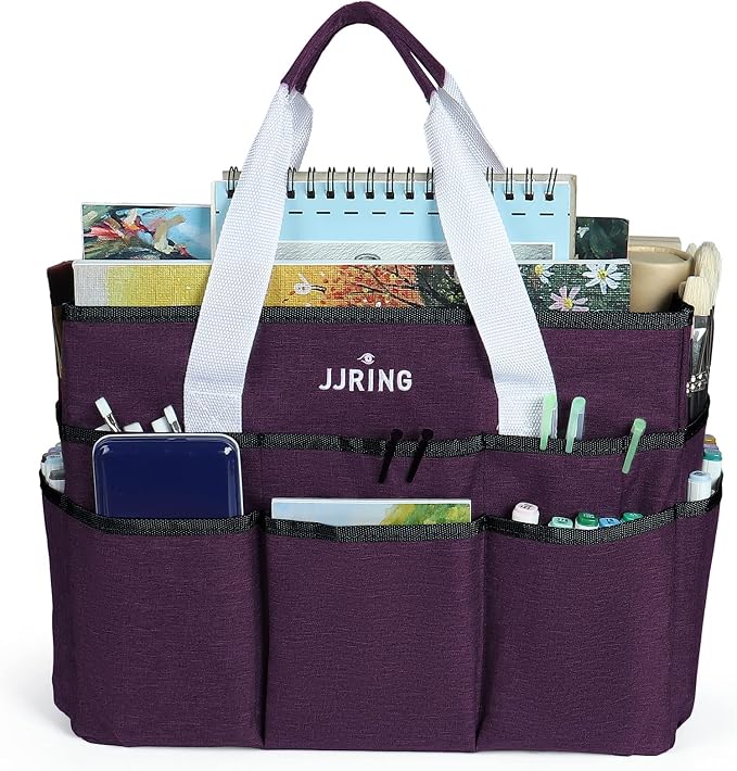 JJRING Craft Organizer Tote Bag, Large Art Storage Caddy - Image 3