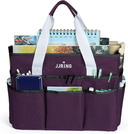 JJRING Craft Organizer Tote Bag, Large Art Storage Caddy - Image 3