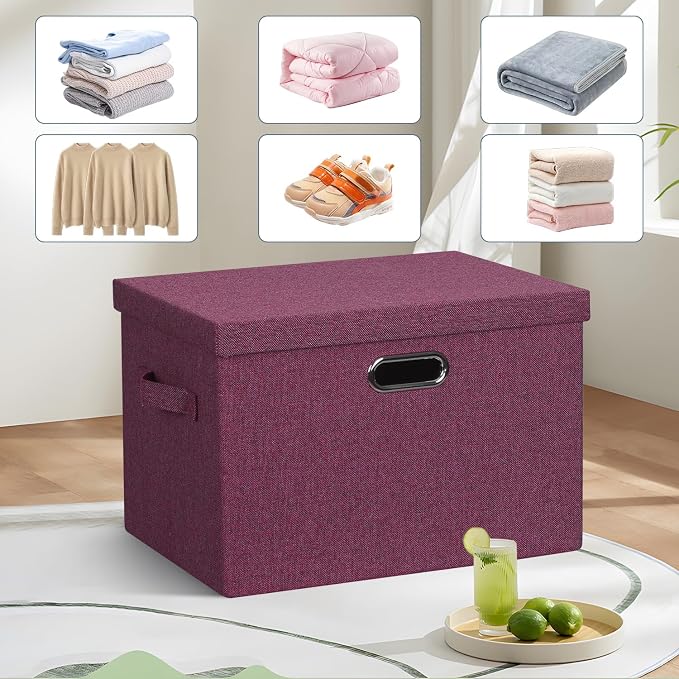 Large 17" 36 Quart Collapsible Stackable Storage Bins - Image 6