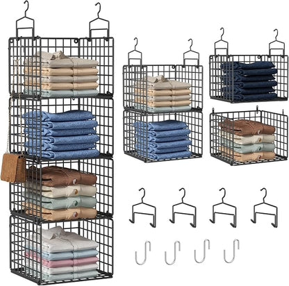 Hanging Closet Organizer, 4 Tier Metal Closet Organizers and Storage by Orapoke