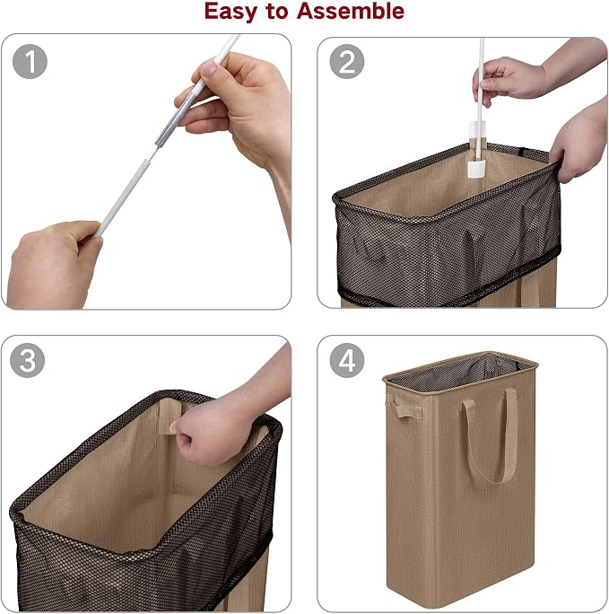 efluky Slim Laundry Basket, Narrow Laundry Hamper - Image 6
