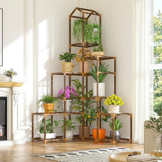 EnHomee 64.2" Corner Plant Stand Indoor Tall Plant Shelf - Image 4