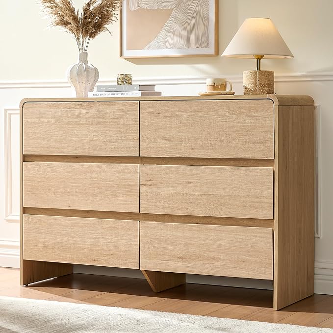 AMERLIFE 6 Drawer Dresser for Bedroom, Anti-Tip Kit, Wood Cabinet Organizer for - Image 2