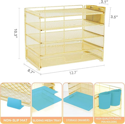 LEKETREE Desk Organizers and Accessories, 5-Tier Paper Letter Tray Organizer - Image 2