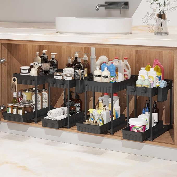 Sevenblue 4-Pack 2-Tier Under Sink Organizer by Sevenblue