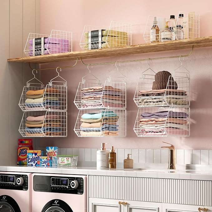 X-cosrack 6 Tier Closet Hanging Organizer, Clothes Hanging Shelves - Image 4
