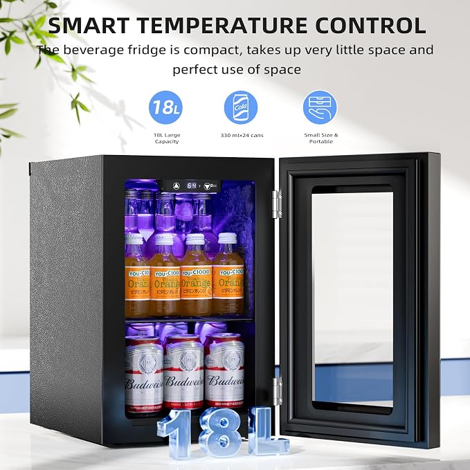 Antarctic Star 18L Beverage Refrigerator Cooler 24Can, Mini Fridge - Image 3