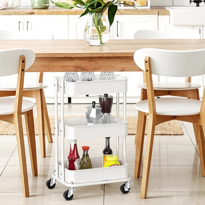 Simple Houseware 3-Tier Compact Utility Rolling Cart, Low 24” Height Fits Under - Image 6