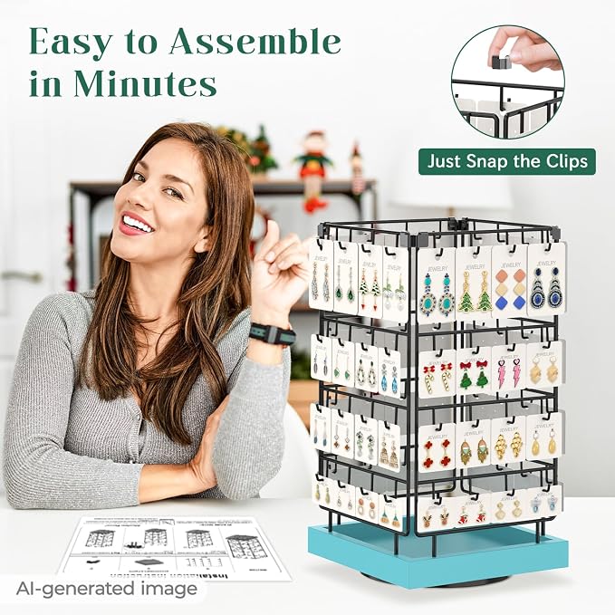 EsLuker.ly Rotating Earring Display Holder Stand - Image 4