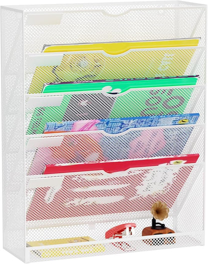 Hanging Wall File Organizer 6 Tier Wall Mounted File Holder Document Wall by GDINDINFAN