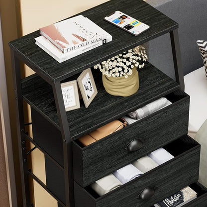 Furnulem Dorm Tall Nightstand, Small Dresser - Image 5