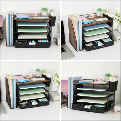 OPNICE Desk Organizer, 5-Tier Desktop File Organizer - Image 4