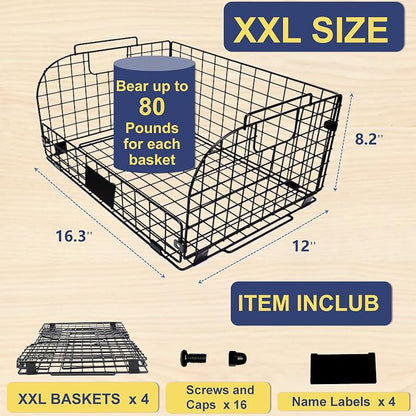 4 PACK XXL Stackable Wire Baskets - Image 7