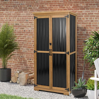 Outdoor Storage Cabinet with Shelves Outside Storage Shed Weather-Resistant - Image 5