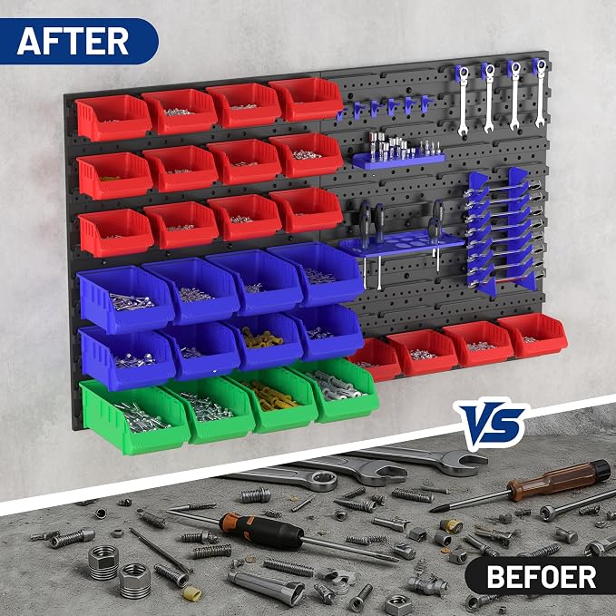 WORKPRO Pegboard Organizer Wall Mounted, Peg Board Wall Organizer - Image 7