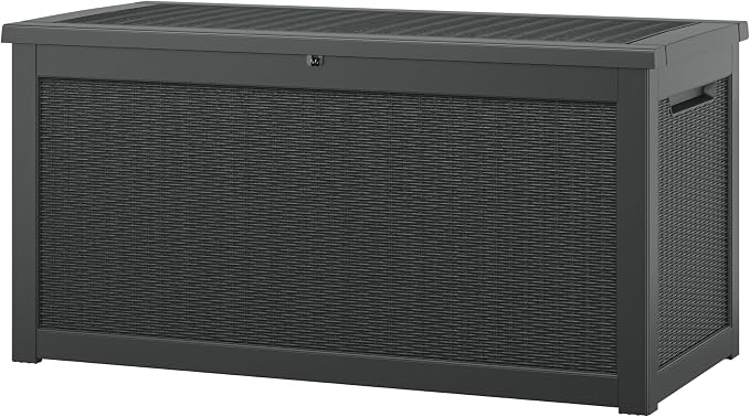 NUNU LAB 300 Gallon Outdoor Storage Box, Resin Large Sturdy Deck Box, Backyard by NUNULAB