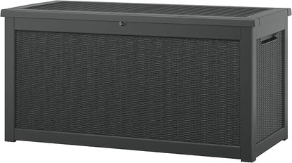 NUNU LAB 300 Gallon Outdoor Storage Box, Resin Large Sturdy Deck Box, Backyard by NUNULAB
