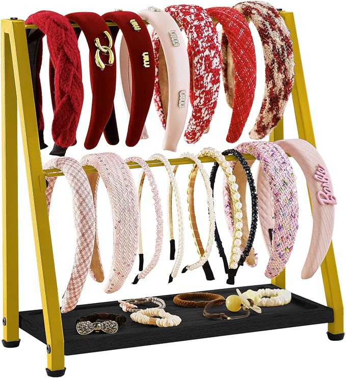Headband Holder Organizer Metal 2-Tier Display Stand by DGWJSU