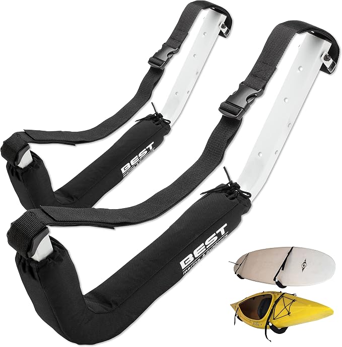Best Marine and Outdoors Kayak Storage Rack, 2 Premium Wall Mount Racks by BestMarineOutdoors