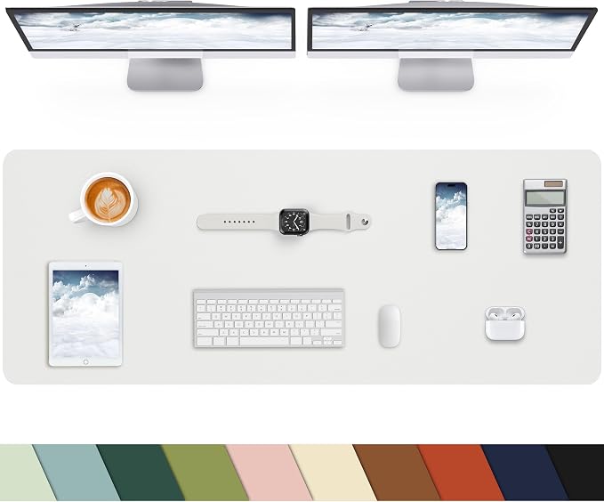 Extra Large Desk pad, Leather Desk Pad Protector, Office Desk Mat, Mouse Pad by cebowa