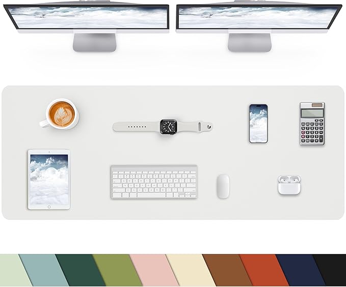 Large Leather Desk Pad Protector, Office Desk Mat, Mouse Pad, Non-Slip PU by cebowa
