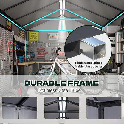 8 x 10 FT Plastic Outdoor Storage Shed - Image 5