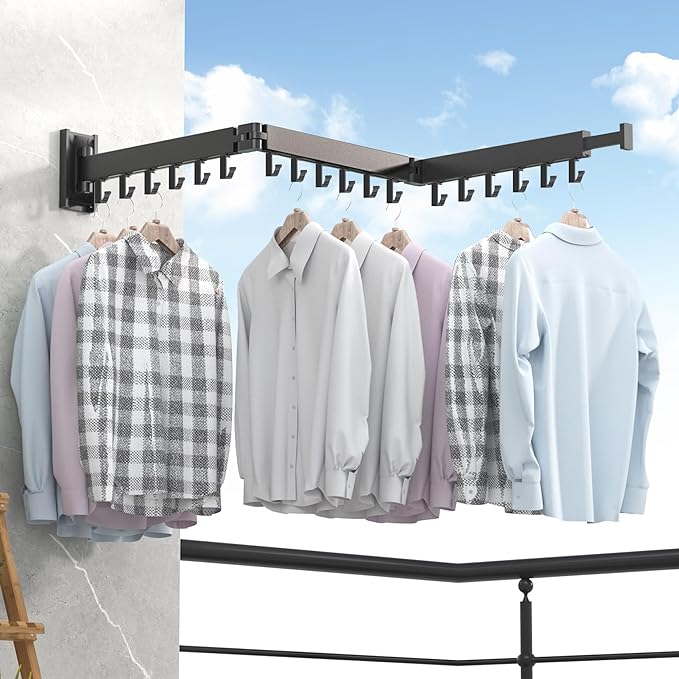 Clothes Drying Rack Wall Mounted, Laundry Rack Wall Wount, Drying Rack Clothing - Image 3