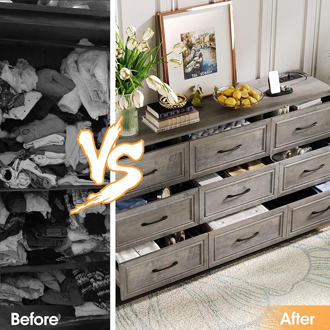 Fameill Dresser for Bedroom, 9 Drawer Wide Dresser Organizer - Image 7