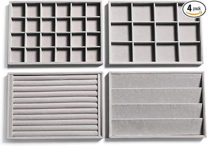 Frebeauty Stackable Velvet Jewelry Organizer Trays by Frebeauty