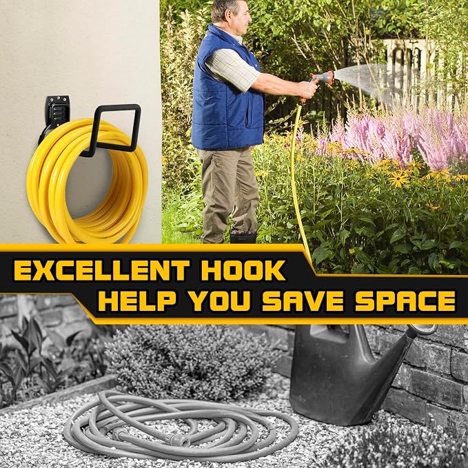 Garden Hose Holder, Metal Wall Mounted Water Hose Reel - Image 4