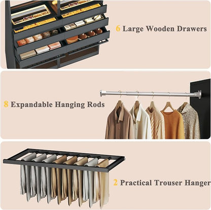 Closet System Set of 2, 5.7-10.4FT Closet Organizer System - Image 7