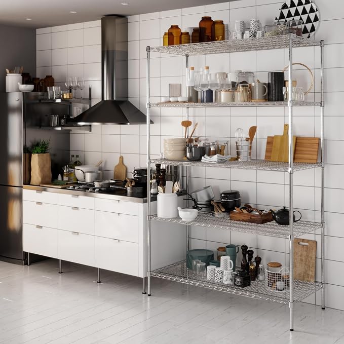 24" Deep x 54" Wide x 86" Height Wire Shelving Kit | 5-Tier | NSF Commercial - Image 8