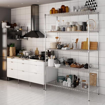 24" Deep x 54" Wide x 86" Height Wire Shelving Kit | 5-Tier | NSF Commercial - Image 8