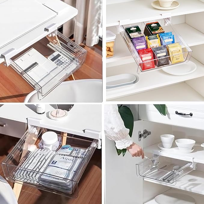 vacane Under Shelf Organizer, Under Shelf Storage Drawer Pull Out, Under - Image 3