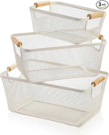 Noamus 3 Pack Metal Mesh Baskets by Noamus