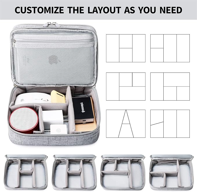 Lanola Travel Cable Organizer Bag, Electronic Accessories Case Portable Double - Image 5