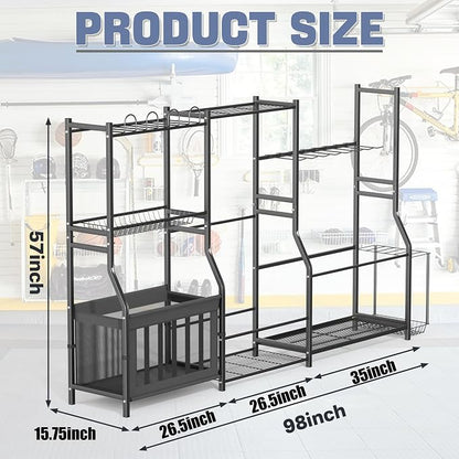 WALMANN Garage Sports Equipment Organizer Stand, Freestanding Ski & Snowboard - Image 3
