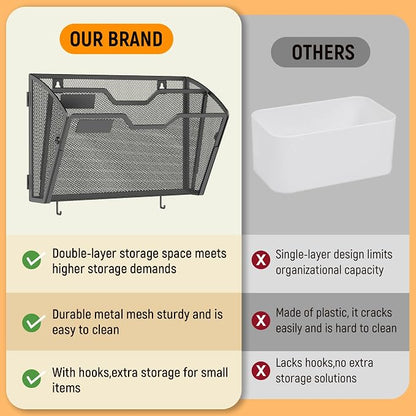 Docnest 3 Pack 2 Tier Mesh Wall File Holders - Image 3