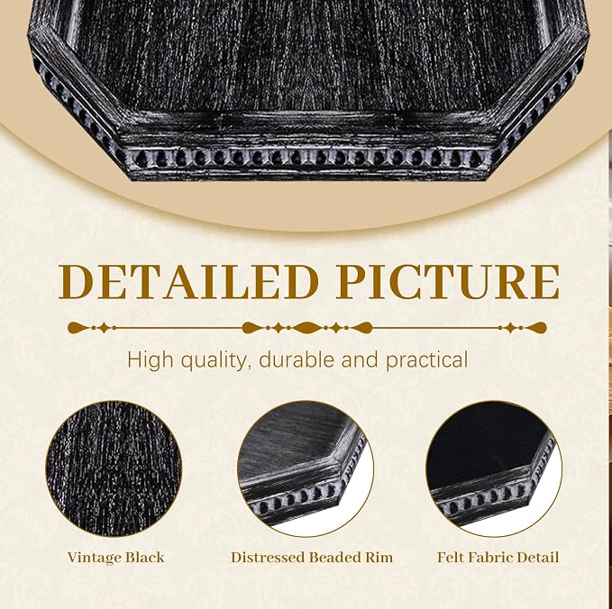 MAONAME Wood Serving Tray, Farmhouse Wooden Tray - Image 3