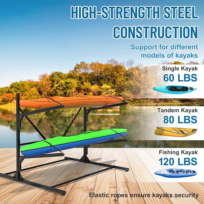 Kayak Storage Rack, Heavy Duty Freestanding Kayak Rack - Image 4