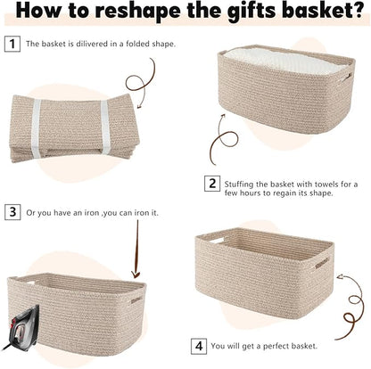 OIAHOMY Storage Basket for Shelves, Closet Cube Storage Bins Baskets for - Image 7