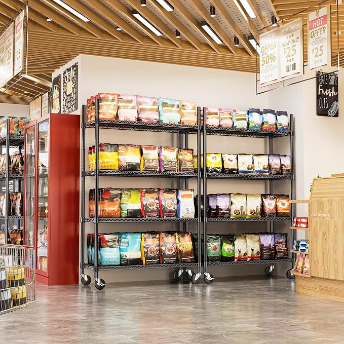 Wire Shelving Unit with Wheel, 53 inch Wide shelving - Image 8